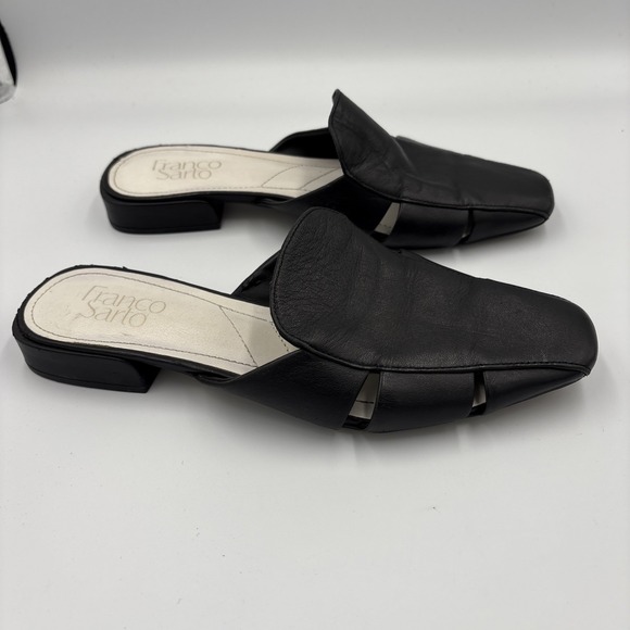 FRANCO SARTO MULE WOMEN SHOES SIZE 6.5 BLACK LEATHER - Picture 4 of 10